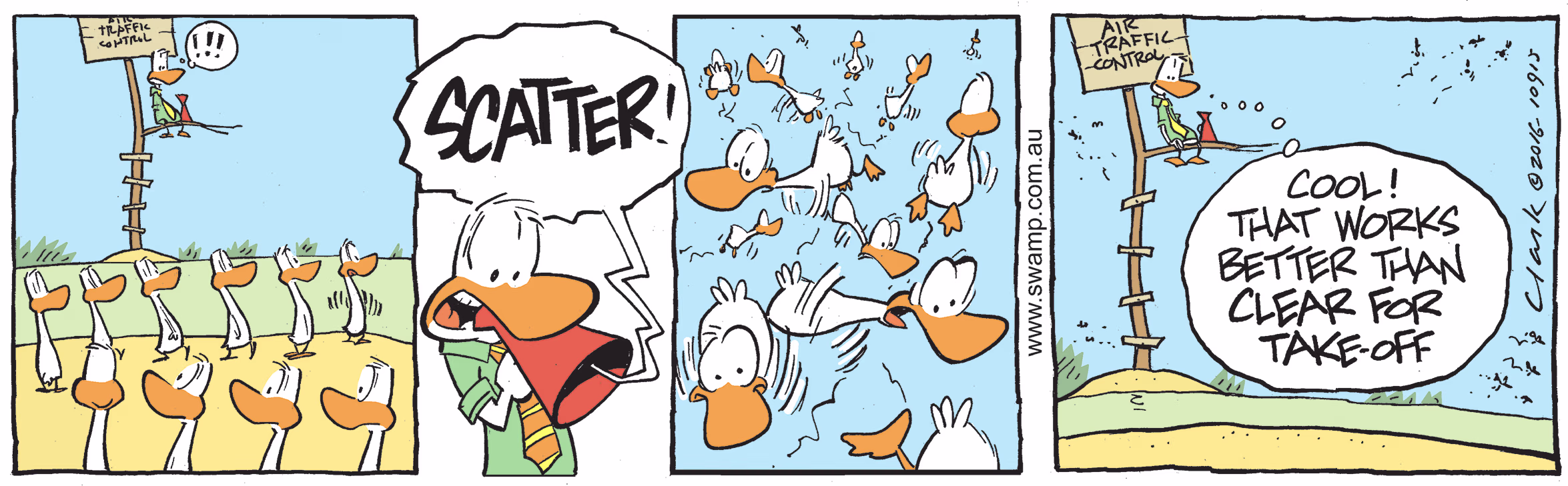 Scatter Air Traffic Control Original Colour Cartoon